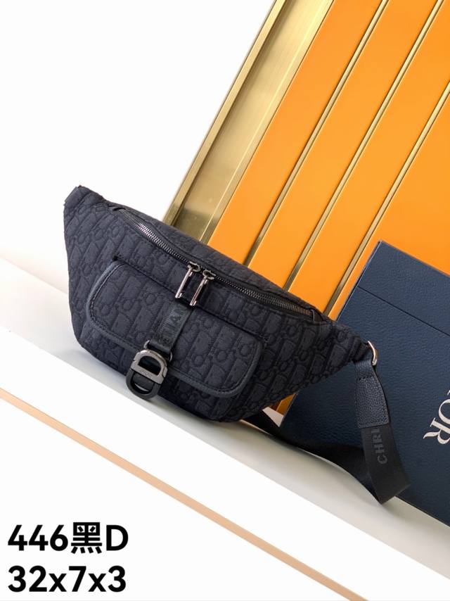 Casual Waist Bag New Style: 446# Black D, Top-Tier Original Single-Order Goods,