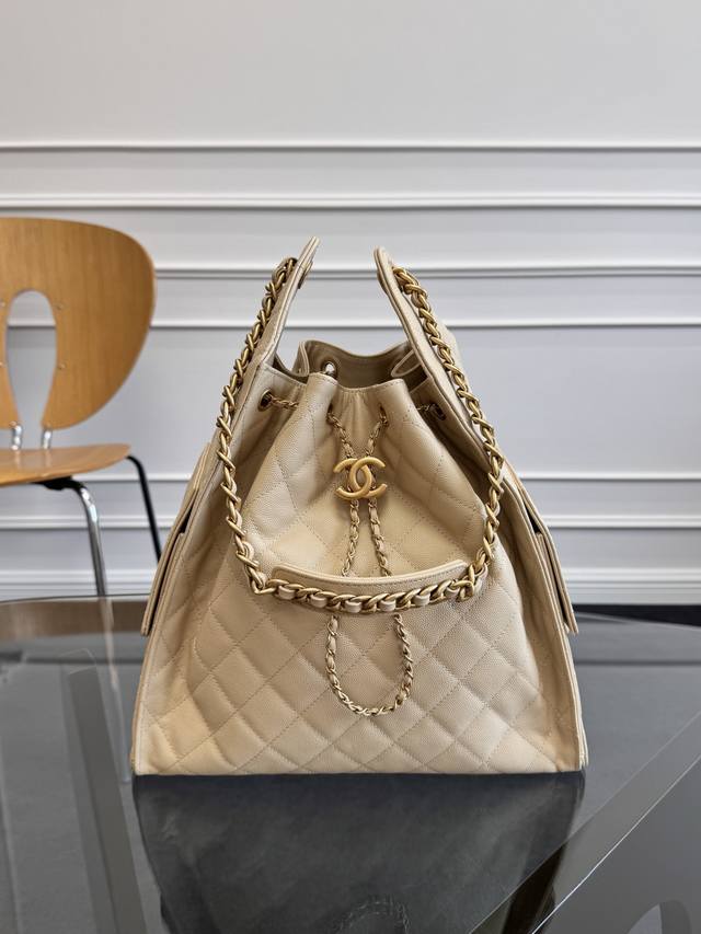 Chane125C Showpiece Hobo Bag Boho Bag As5311 Unique Design Style Caviar Gold Met
