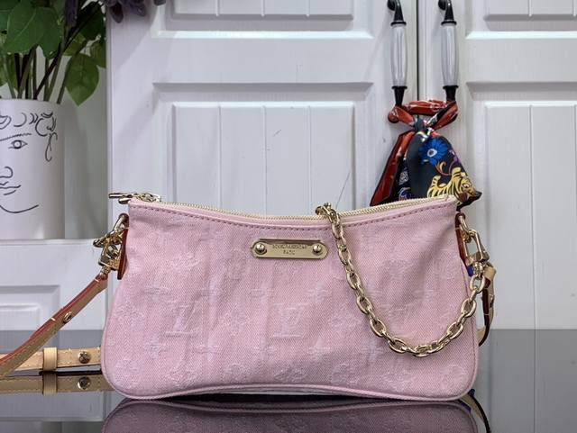 Top-Tier Authentic Special Offer Liv Pochette Handbag M14159 Pink Denim This Sea