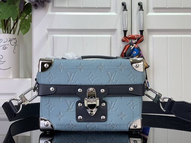 Premium Original Single Special Offer Soul Trunk Box Handbag M15035 Blue Color-B