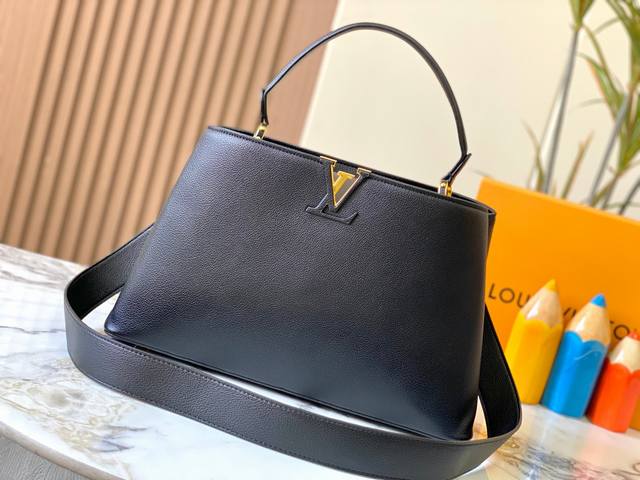 Upgraded M24607 Black This Capucinessouple Large Handbag Reinterprets Louis Vuit
