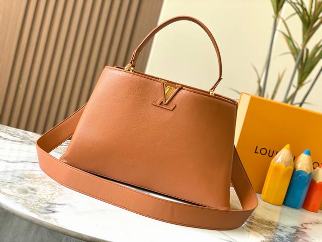 Upgraded Version M24607 Brown This Large Capucinessouple Handbag Reinterprets Lo