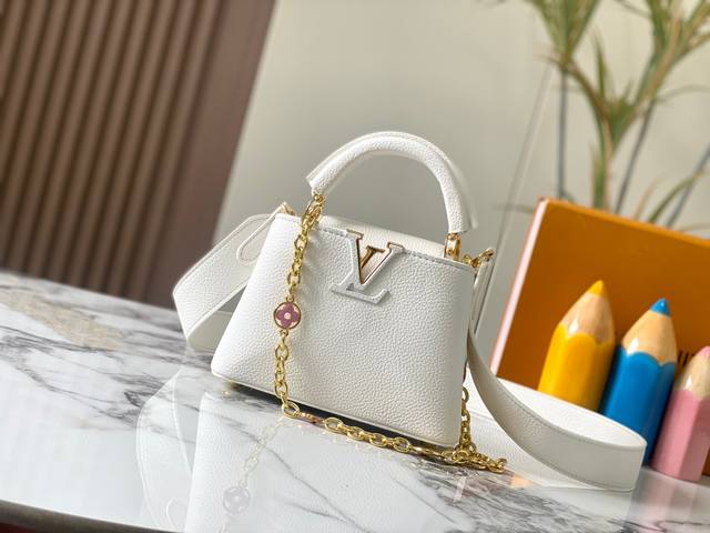 Upgrade Edition M20845 White Floral This Capucines Mini Handbag Embodies Delicat