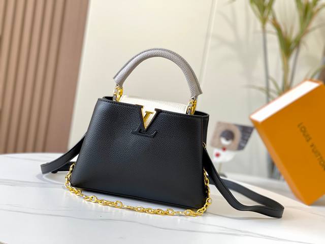 Upgraded M20844 Black Floral Trio This Capucines Bb Handbag Is Crafted From Taur
