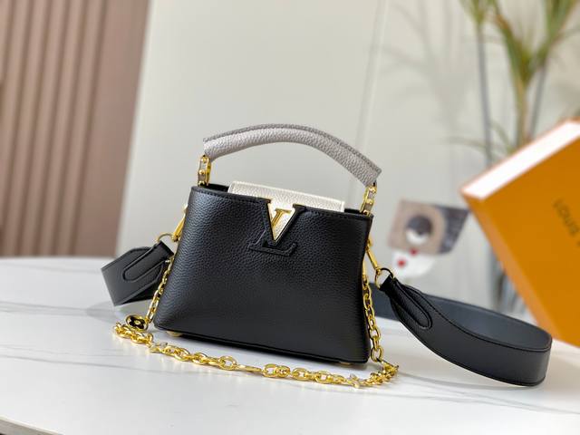 Upgrade Edition M20845 Black Floral Trio This Capucines Mini Handbag Embodies De