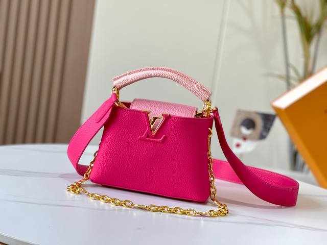 Upgrade Edition M20845 Light Plum Red Floral Trio This Capucines Mini Handbag Em