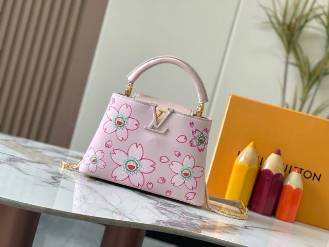 Guangzhou Authentic Original Capucines Bb Model: 13250 Pink Material: Plain Weav