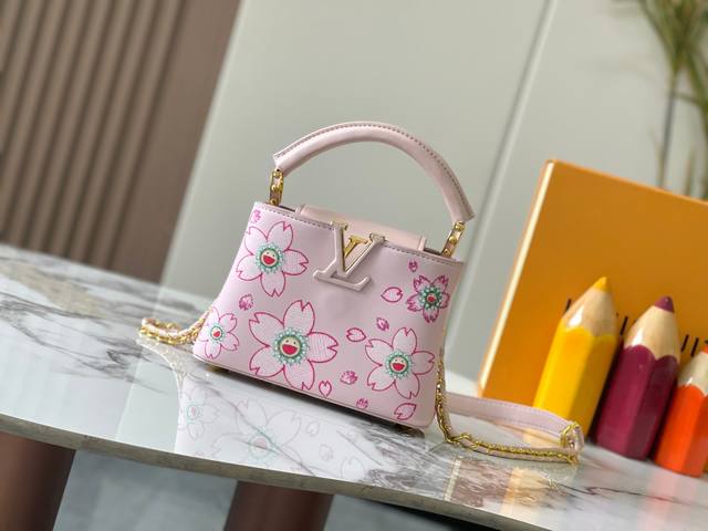 Guangzhou Authentic Original Capucines Mini Model: 13249 Pink Material: Plain-We