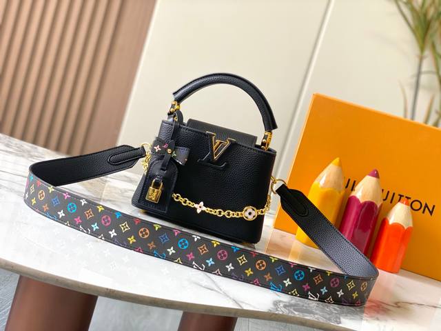 Guangzhou Authentic Original Capucines Mini Model: 12352 Black 33-Color Material