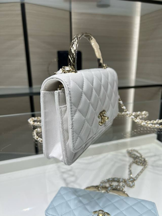 Chanel 25S New Handle Woc Coco Crush Diamond Quilted Handle Soft Calf Leather A