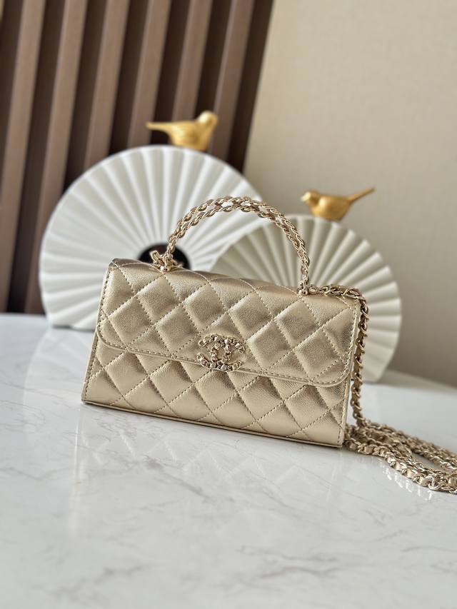 Golden Exclusive Release Chane10 25S New Version Cross-Handle Kelly Faux Leather