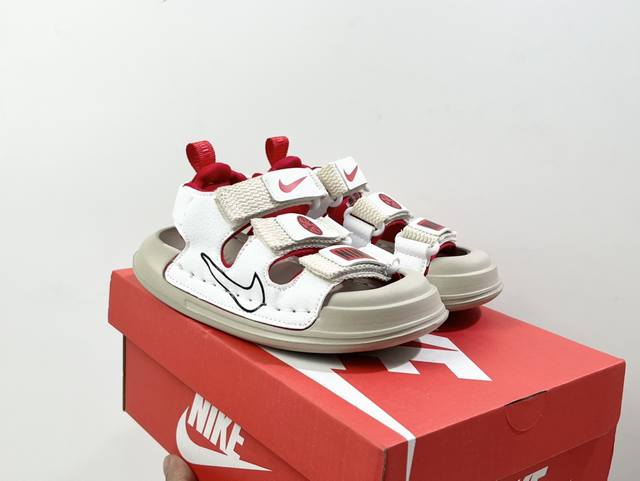 Nk Three-Velcro Strap Children's Sandals Size: 26-35 Inches. Toe-Exposing Breath