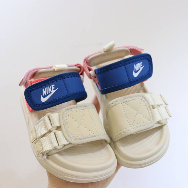 Nk Soft-Soled Velcro Sandals With A Leather-And-Nylon Composite Upper, Featuring
