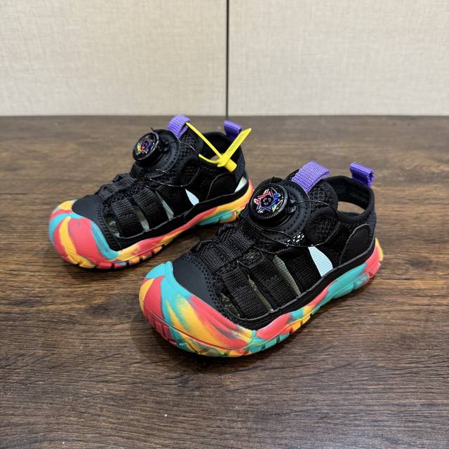 Keen Keen New Children's Shoes 26-37 With Twist Buckle And Sawtooth Rubber Outso