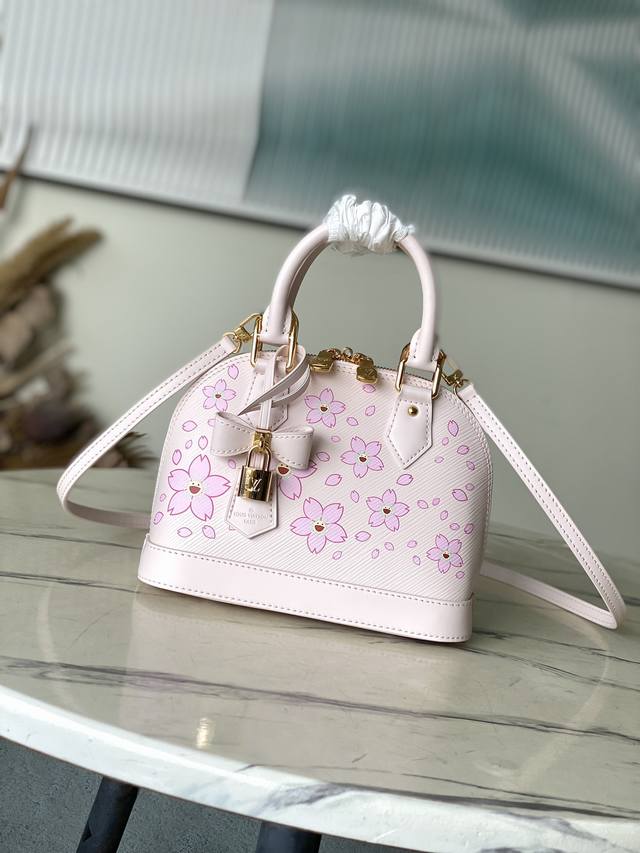 Top-Grade Genuine Leather M13104 M40302 Cherry Blossom Maison's Iconic Alma Bb B