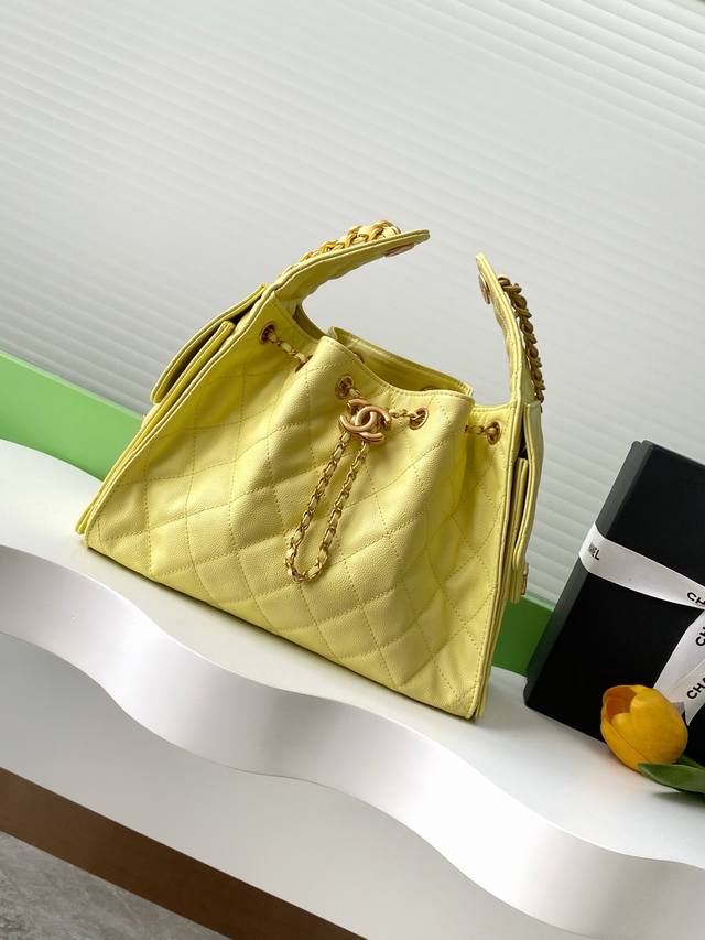 25C Ball-Patterned Leather Hip-Hop Bag Chanel Hobo Underarm Bag Hippie Underarm