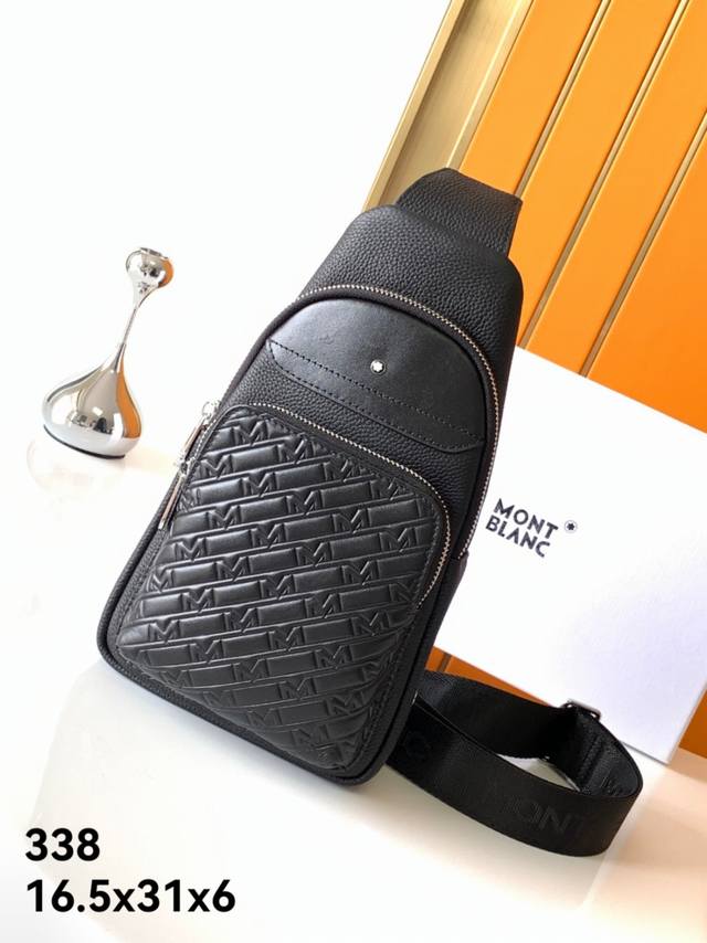 Chest Bag Model: 338# Top-Grade Original Montblanc Small Alligator-Textured Calf