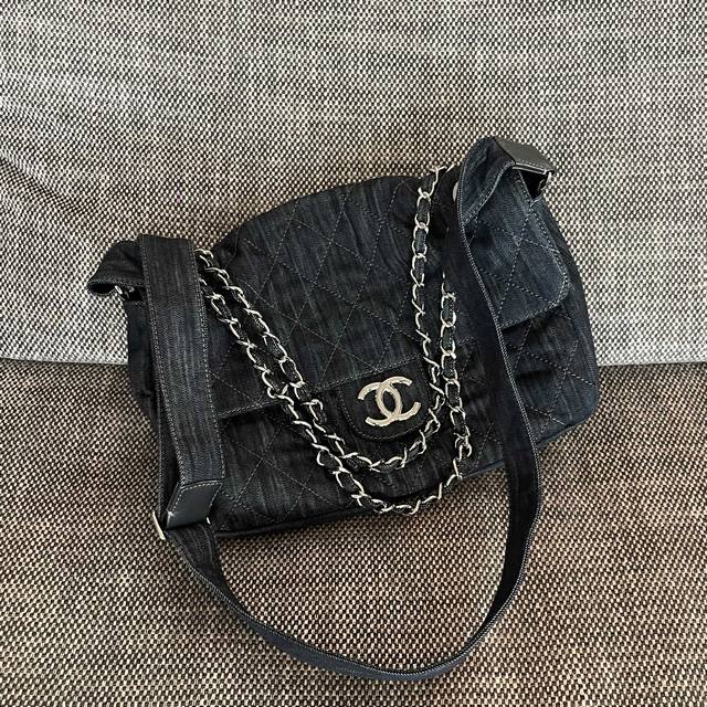 Chanel Vintage Large Airport Denim Bag Dimensions: 34X22X10 Cm