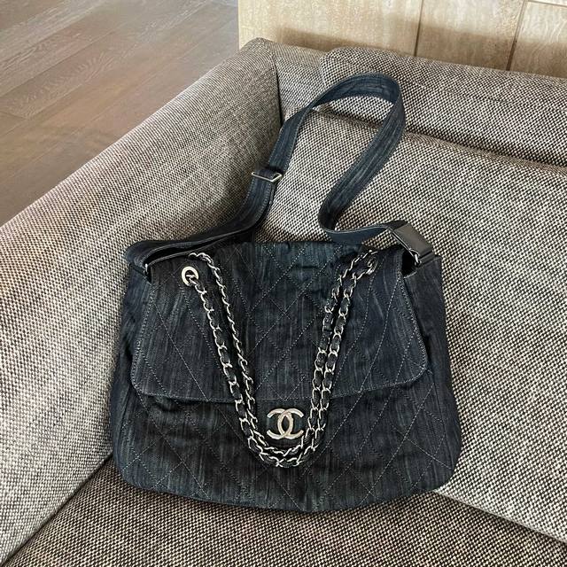 Chanel Vintage Large Airport Denim Bag Dimensions: 40X30X11 Cm
