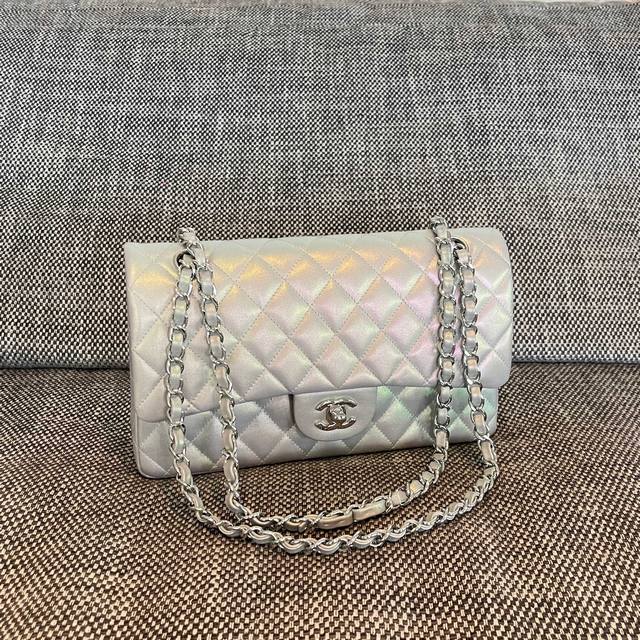 Chanel Phantom Silver Cf Chain Flip-Top Bag Dimensions: 25.5 X 15.5 X 6.5 Cm