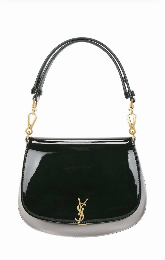 New Color P Green Lacquered Leather, Authentic Vintage Gold Leather, Premium Exc