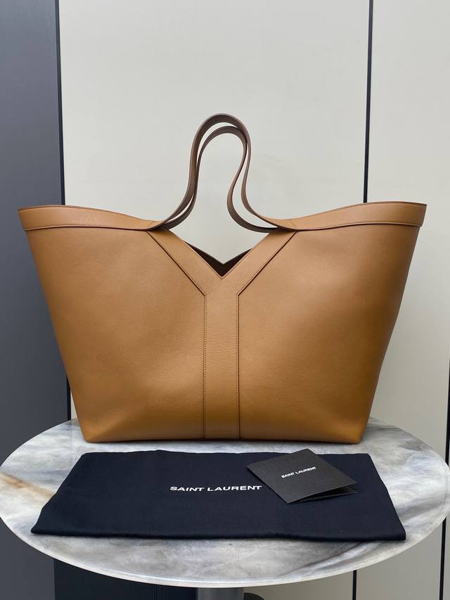 Brown Plain Weave, Antique Gold, Y-Family New Fine Grained Leather Tote Bag! Sam