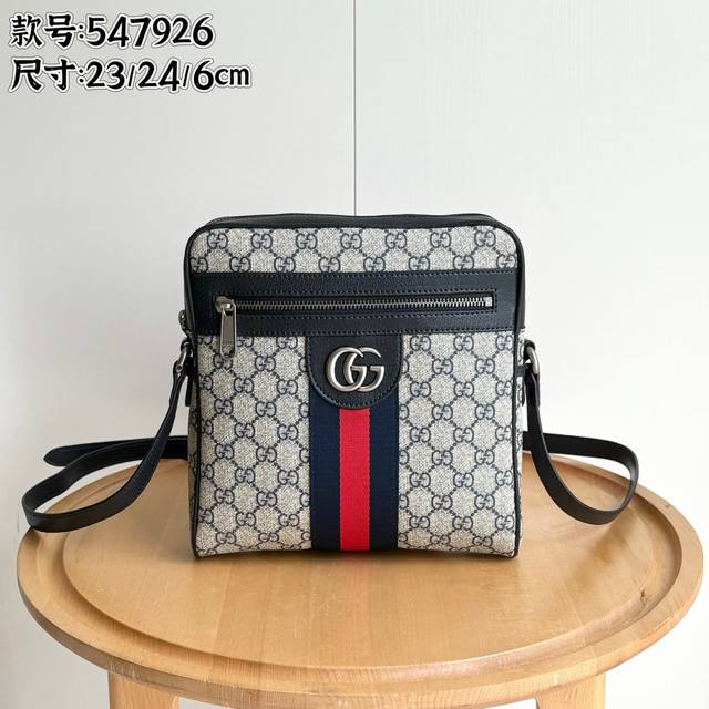 Actual Photo # Small Size: 23 X 24 X 6 Cm Gg Ophidia Family Men's Crossbody Bag,