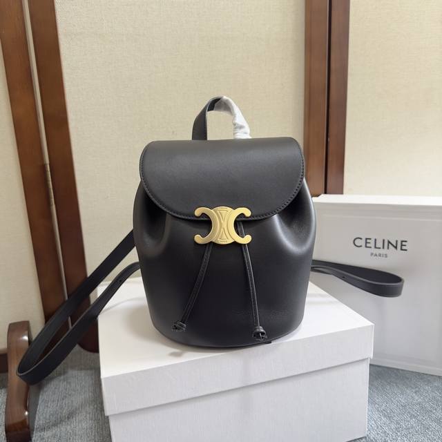 New Arrival Now Available Ce~Line Bonnie Smooth Cowhide Leather Backpack, Lambsk