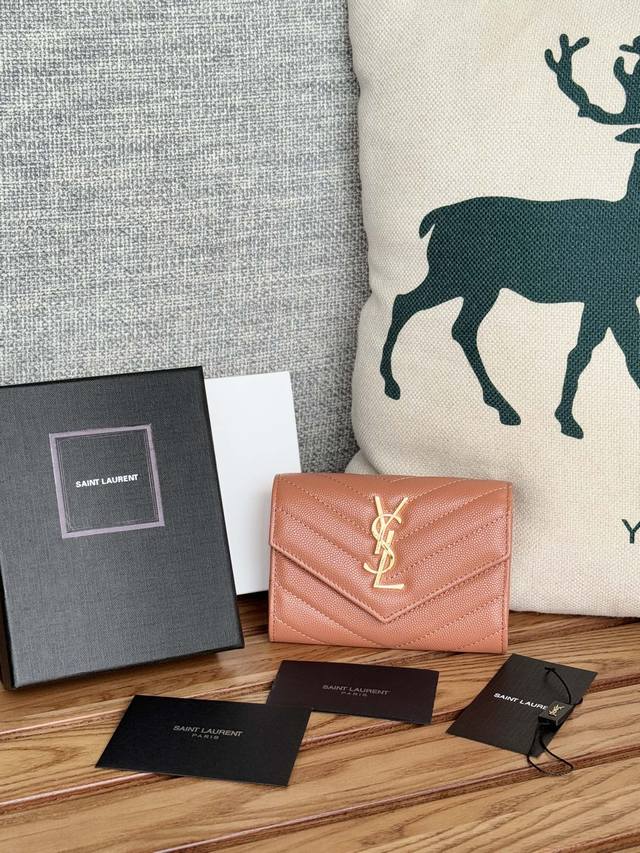 Saint Laurent - Ysl Two-Fold Short Wallet Card Holder Authentic Design Imported