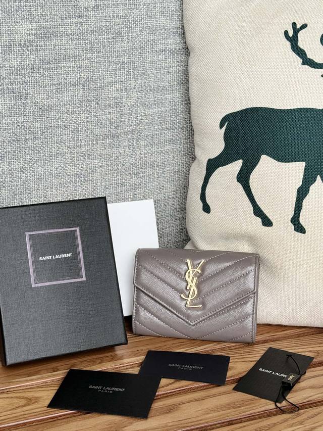 Saint Laurent - Ysl Two-Fold Short Wallet Card Holder Authentic Design Imported