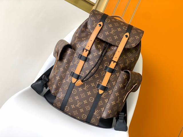 Top-Grade Original M46686 Yellow Leather Christopher Medium Backpack Reinterpret