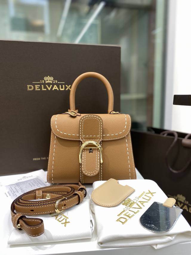 Delvaux Brillant With Caramel-Colored Outer Stitching. A Belgian Royal Warrant-H