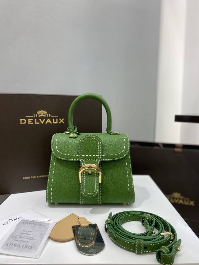 Delvaux Brillant Outer Stitching Grass Green Belgian Royal Warrant Holder, Under