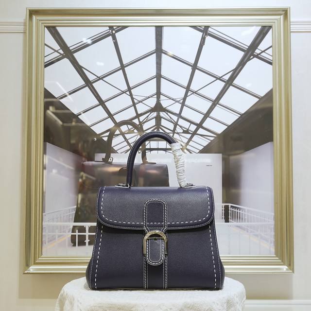 Indigo Blue Medium Size. Delvaux, The Belgian Luxury Leather Goods House Founded