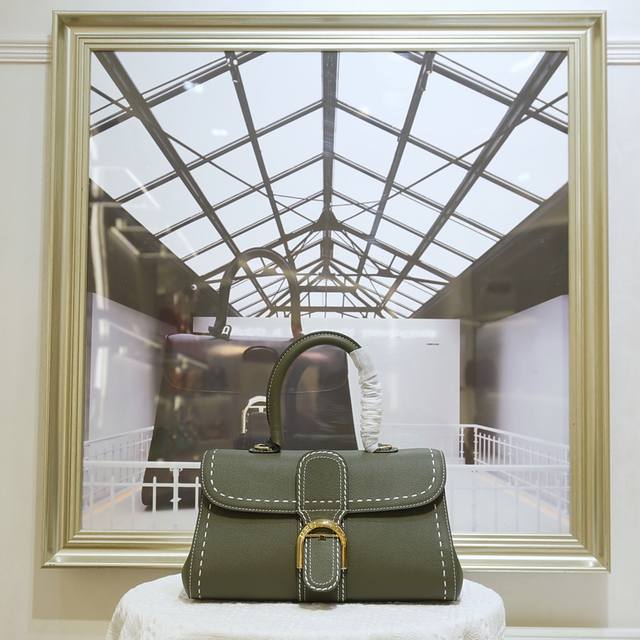 Khaki Green Horizontal Ew Delvaux, Founded In 1829, The Belgian Luxury Leather G