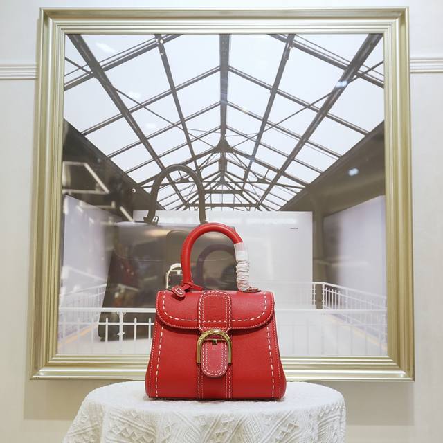 Outer Stitching In Chinese Red, Mini Size. Delvaux, The Belgian Luxury Leather G