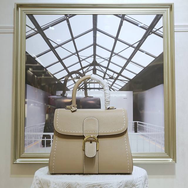 Outer Stitching In Sand Color, Medium Size. Delvaux, The Belgian Luxury Leather