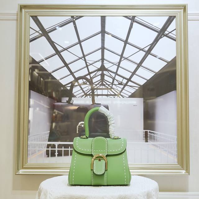 Green Outer Stitching Mini Size Delvaux, Founded In 1829, Belgian Luxury Leather