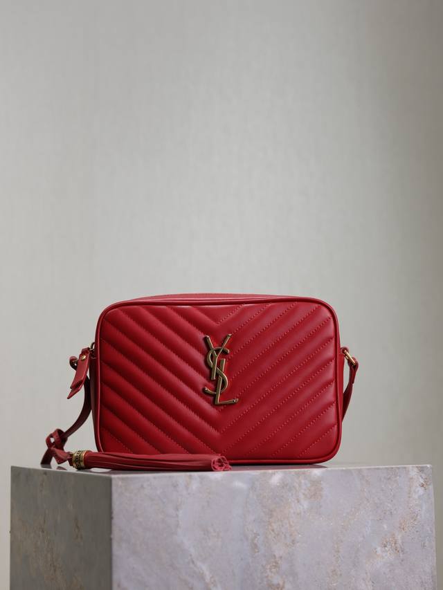Red New Version Lou Camera Bag_Top-Grade Imported Italian Calf Leather Camera Ba