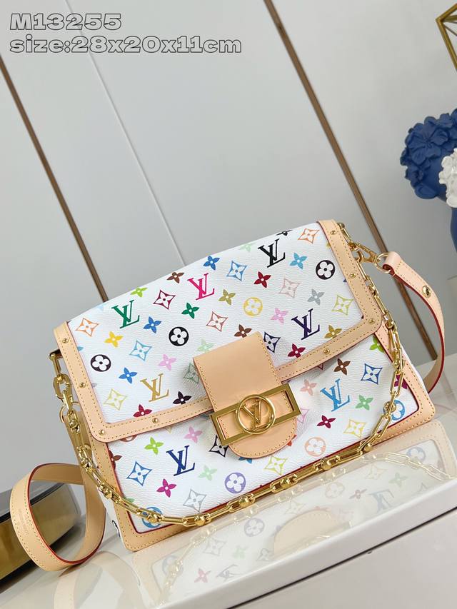 Top-Tier Authentic Replica M13255 White Color This Dauphine Soft Gm Handbag Feat