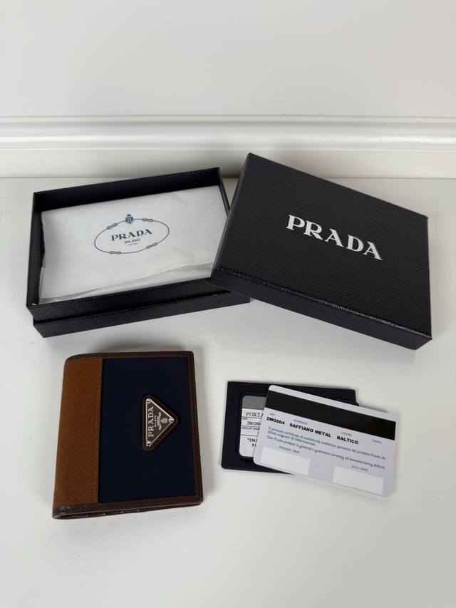 P Home Unisex Short Wallet, Navy Blue, Model 2Mo004, Made Of Velvet Leather + Ny