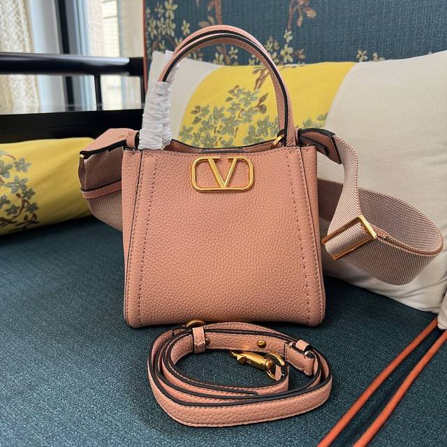 Small Size Model: 2089S Garavani Alltime Small Grained Calfskin Handbag With Met