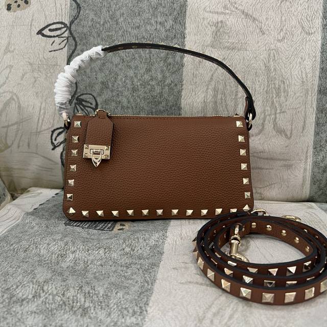 Model 2047 Garavani Rockstud Small Grained Calfskin Crossbody Bag, Reinterpreted