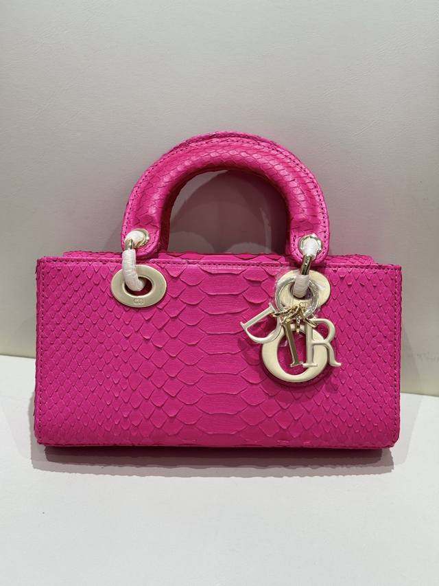 lady Dior 22Cm Imported Python Leather With Gold Hardware With A Detachable C