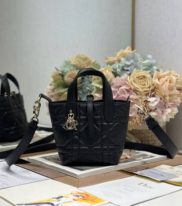 authentic High Version Micro Dior Toujours Vertical Handbag Black This Micro