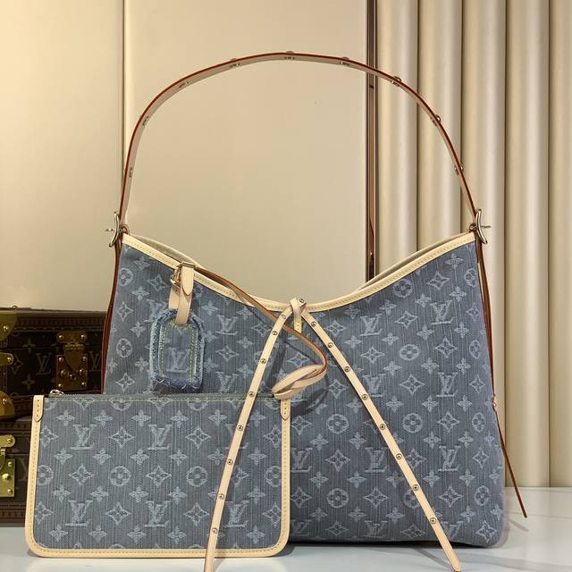 Exclusive Original Photo Of Carryall Medium Handbag M13289 In Grey Denim This Me