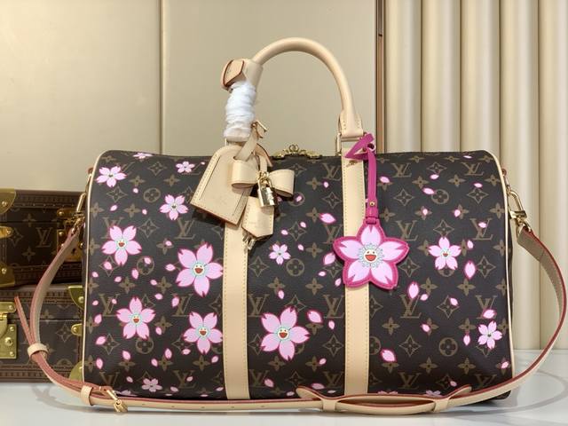 Exclusive Original Shot Of Keeall Bandouli Re 45 Travel Bag M13752 Old Flower Sa