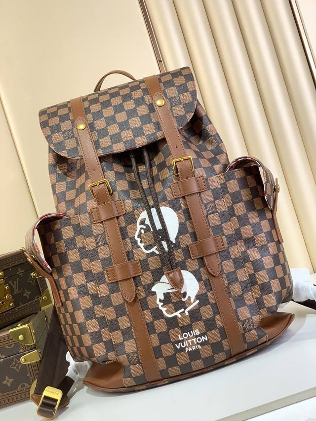 Top Original Exclusive Real Shot Christopher Backpack M41379 40769 Coffee Grid P