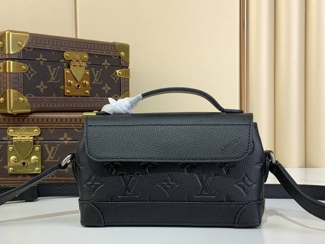 Top Original Steamer East Westi Mini Handbag M13888 Black Embossed Monogram Embo