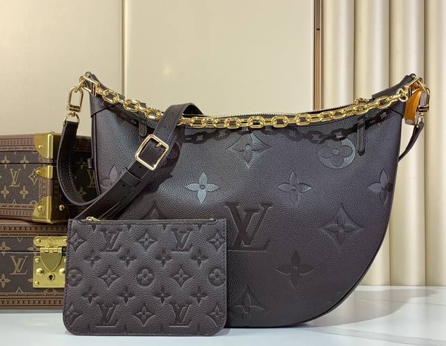 Top Original M46725 14042 Chocolate Embossed The Iconic Loop Hobo Bag Is Elevate